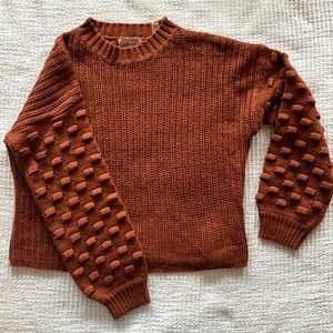 Burnt Orange Bauble Sleeve Arm Sweater